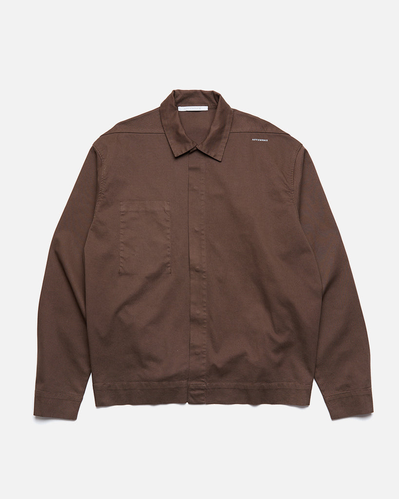 WRKS Jacket in Washed Brown from the AFFXWRKS Autumn / Winter 2023 collection blues store www.bluesstore.co