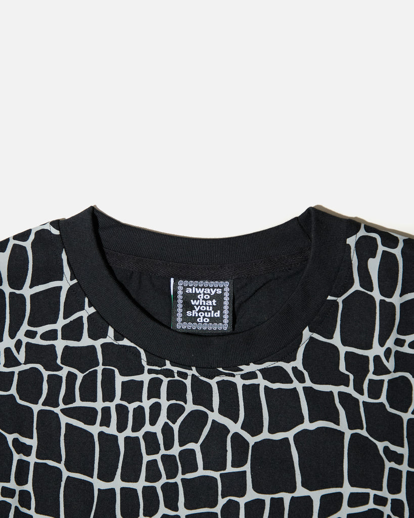 Always Do What You Should Do Croc Print T-Shirt in black blues store www.bluesstore.co