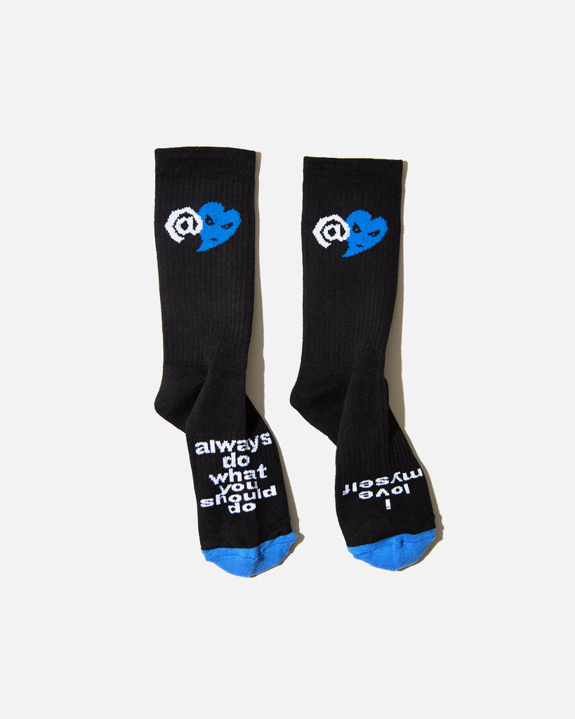 Always Do What You Should Do Love is Hard Socks in Black blues store www.bluesstore.co 
