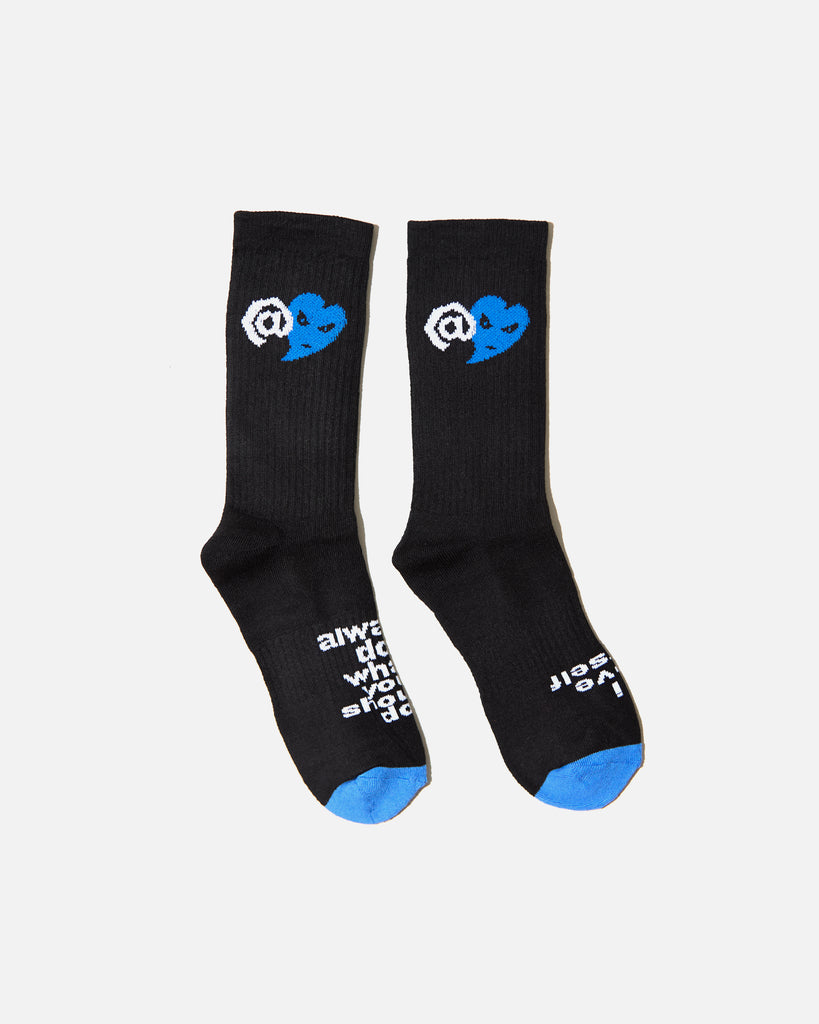Always Do What You Should Do Love is Hard Socks in Black blues store www.bluesstore.co 