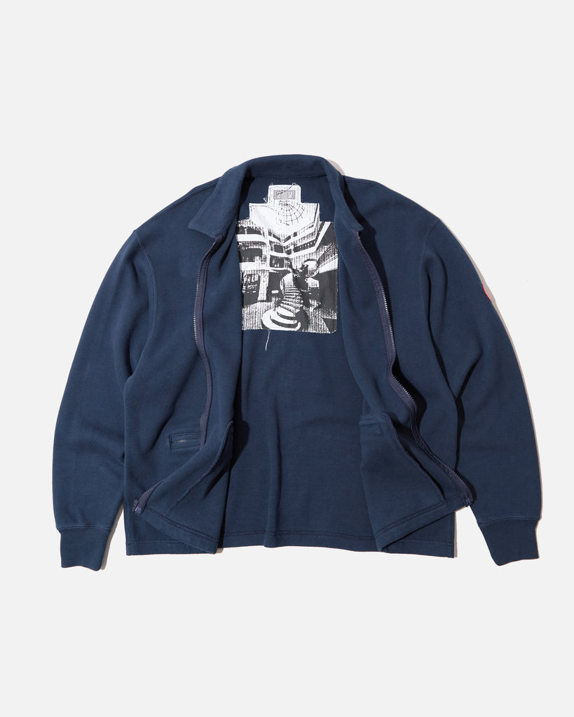CE cav empt DBL Knit Collared Zip Up Sweatshirt in Navy blues store www.bluesstore.co