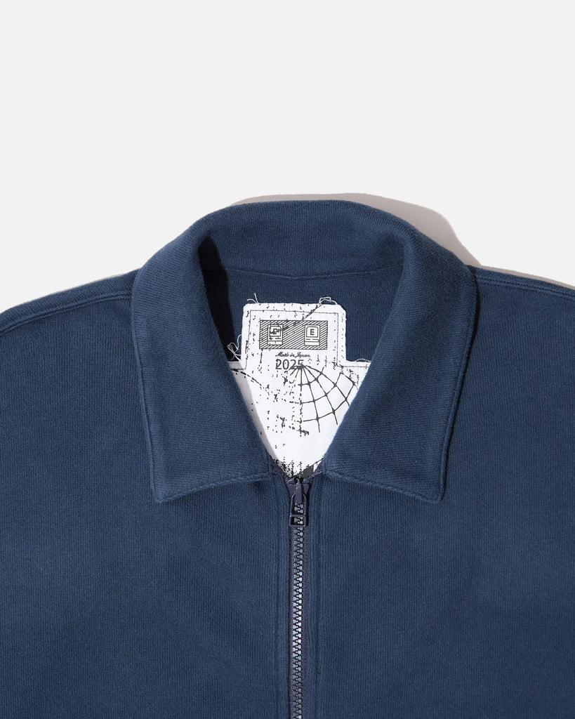 CE cav empt DBL Knit Collared Zip Up Sweatshirt in Navy blues store www.bluesstore.co