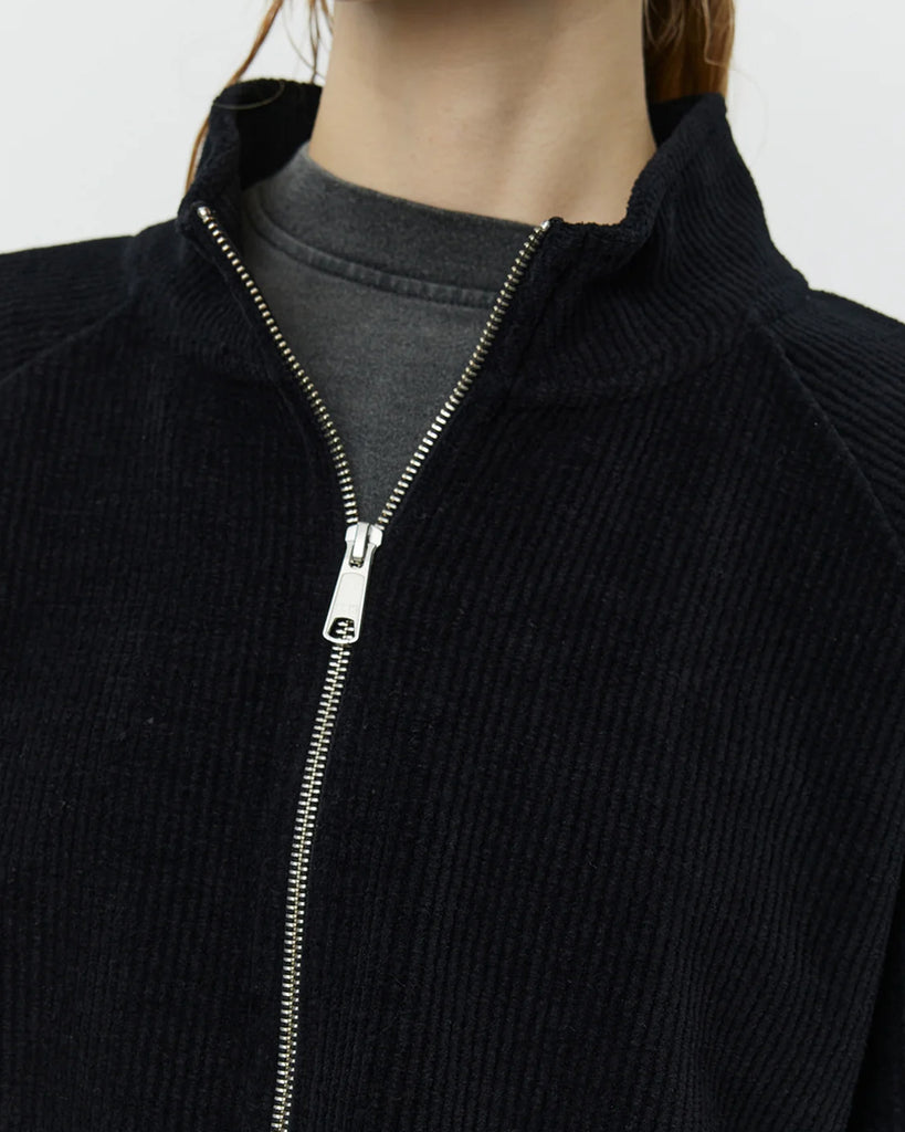 Cropped Leisure Zip up - Black Jersey Cord blues store www.bluesstore.co