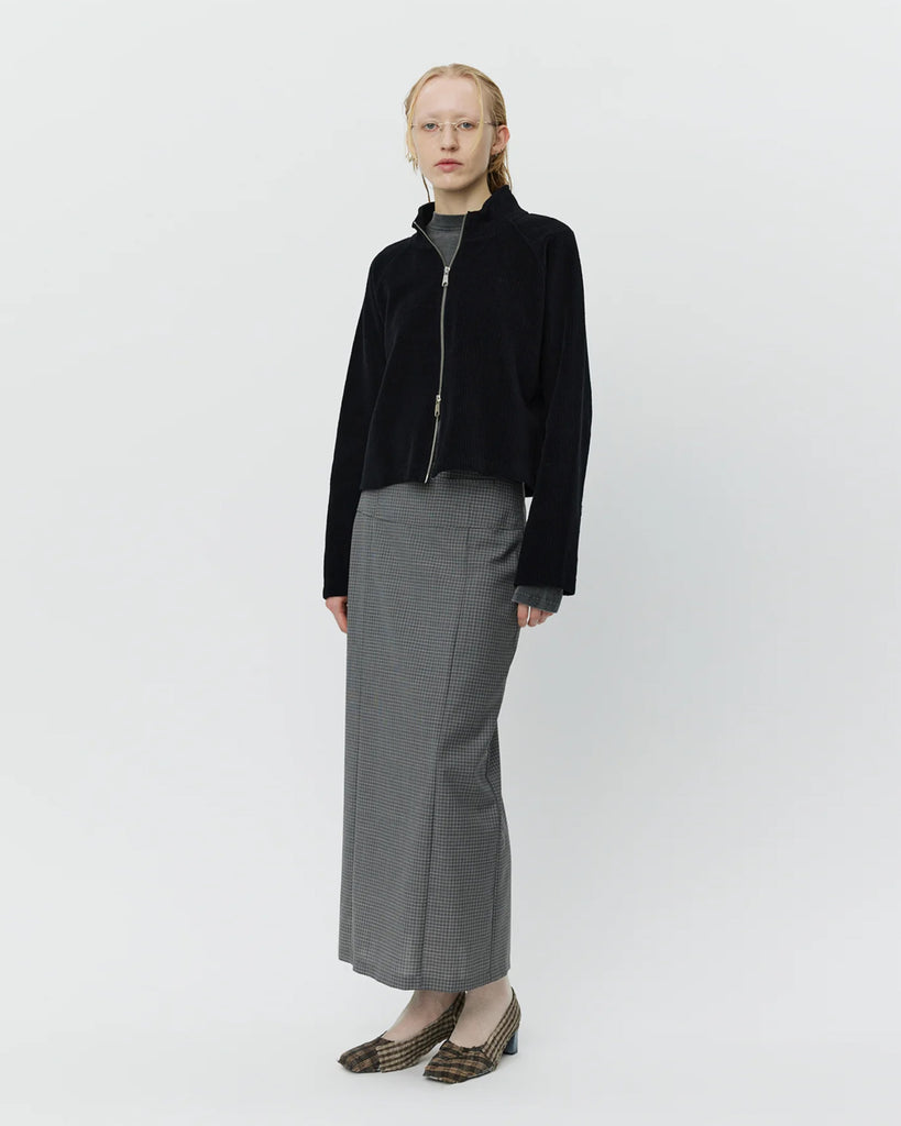 Cropped Leisure Zip up - Black Jersey Cord blues store www.bluesstore.co