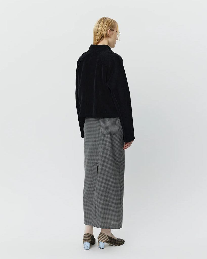 Cropped Leisure Zip up - Black Jersey Cord blues store www.bluesstore.co