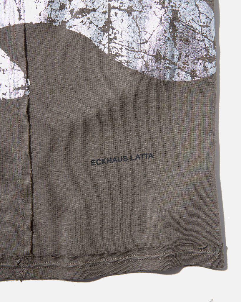 Eckhaus Latta Lapped Baby Tee in Reflector Grey blues store www.bluesstore.co
