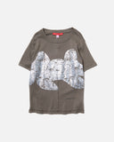 Eckhaus Latta Lapped Baby Tee in Reflector Grey blues store www.bluesstore.co