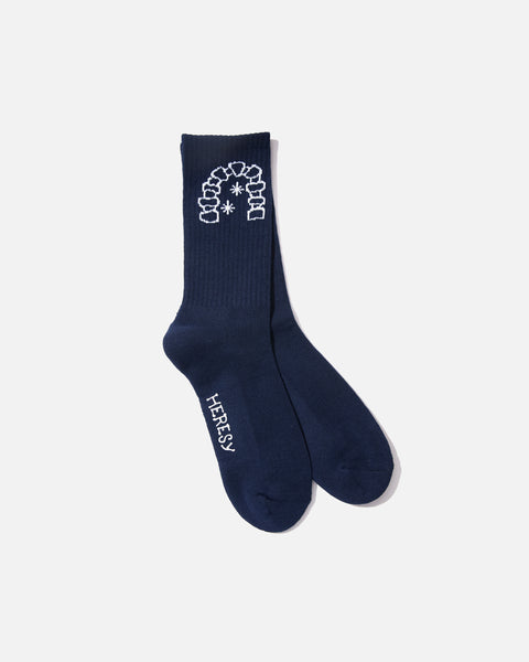 Heresy AW24 Arch Socks in Navy blues store www.bluesstore.co