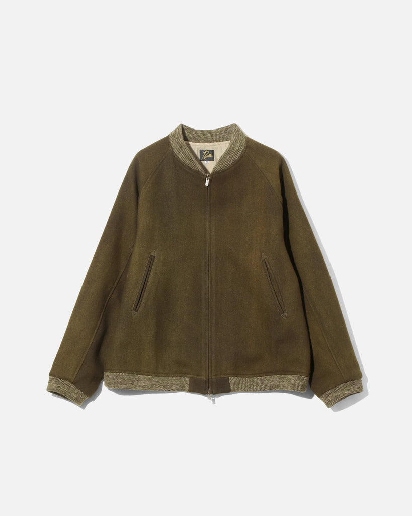 Needles BB Jacket - Wool Uneven Dye in Olive blues store www.bluesstore.co