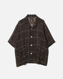 Needles Cupra Crepe Plaid Cabana Shirt in Brown blues store www.bluesstore.co