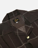 Needles Cupra Crepe Plaid Cabana Shirt in Brown blues store www.bluesstore.co