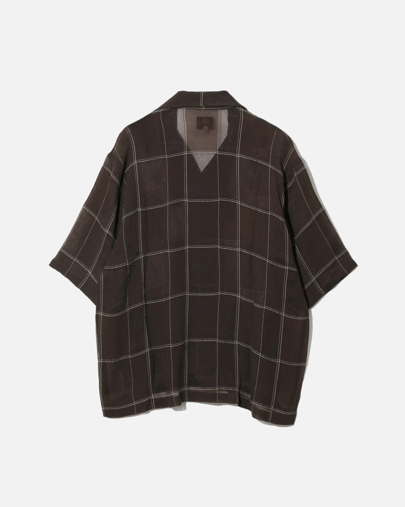 Needles Cupra Crepe Plaid Cabana Shirt in Brown blues store www.bluesstore.co