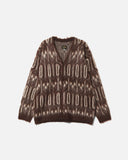 Needles V Neck Mohair Cardigan - Burgundy Geometric blues store www.bluesstore.co