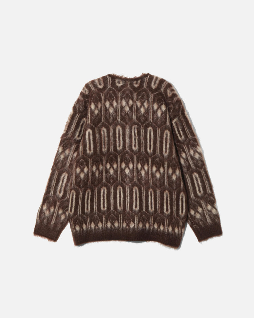 Needles V Neck Mohair Cardigan - Burgundy Geometric blues store www.bluesstore.co