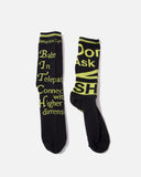 P.A.M. (Perks and Mini) Don't Ask Me (Martine Sims) Dress Socks in Black blues store www.bluesstore.co