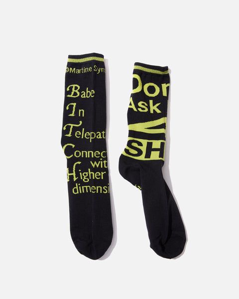 P.A.M. (Perks and Mini) Don't Ask Me (Martine Sims) Dress Socks in Black blues store www.bluesstore.co