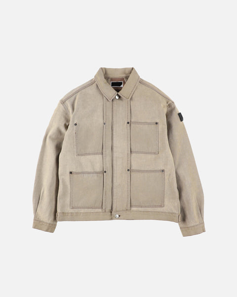 Phingerin Denim Rivet Chore Jacket in Beige blues store www.bluesstore.co