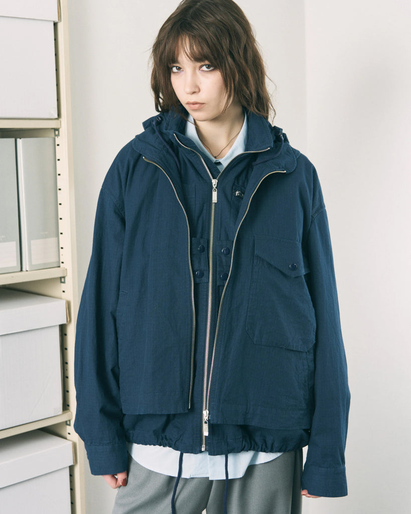 Phingerin Visor Double Zip Jacket in Navy blues store www.bluesstore.co
