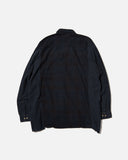 Rebuild by Needles Flannel Shirt -> Ribbon Wide Shirt / Over Dye in Black blues store www.bluesstore.co