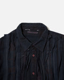 Rebuild by Needles Flannel Shirt -> Ribbon Wide Shirt / Over Dye in Black blues store www.bluesstore.co