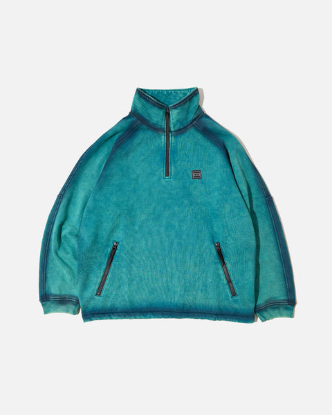 The Trilogy Tapes Spray Funnel Neck Crew in Sea Moss Green / Black blues store www.bluesstore.co