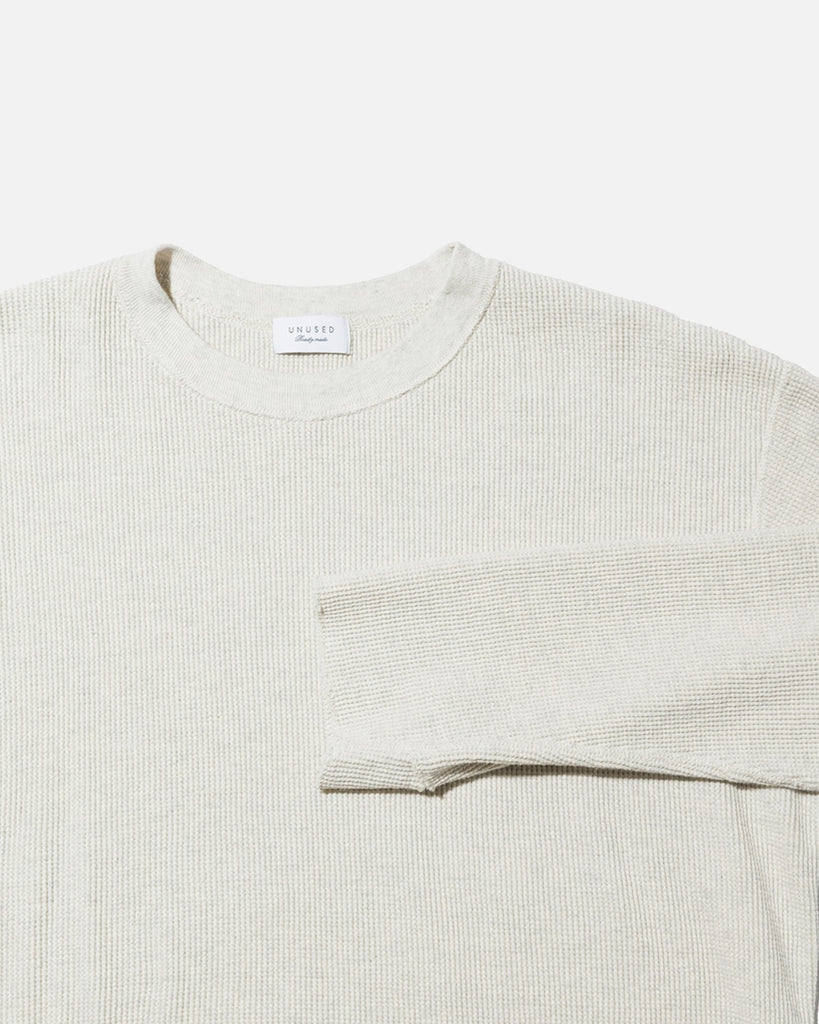 Unused US2550 Long Sleeve Waffle T-shirt in Heather Beige blues store www.bluesstore.co