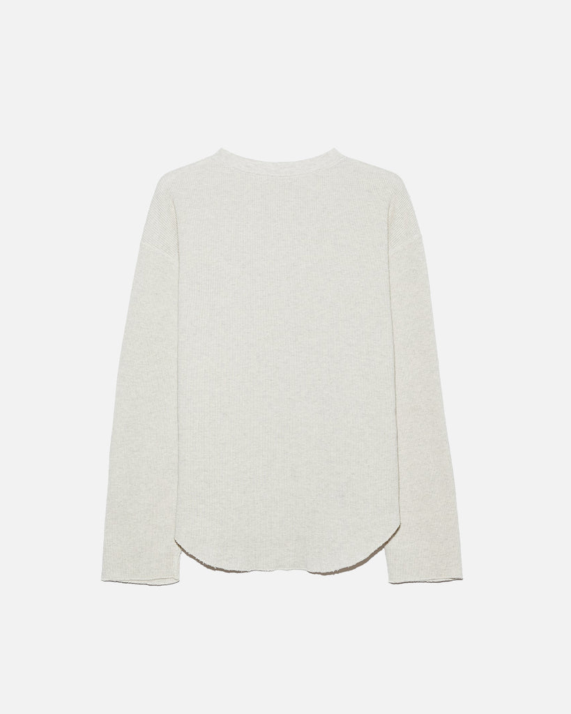 Unused US2550 Long Sleeve Waffle T-shirt in Heather Beige blues store www.bluesstore.co