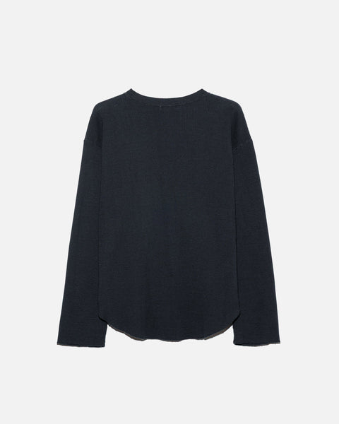 Unused US2550 Long Sleeve Waffle T-shirt in Ink Black blues store www.bluesstore.co