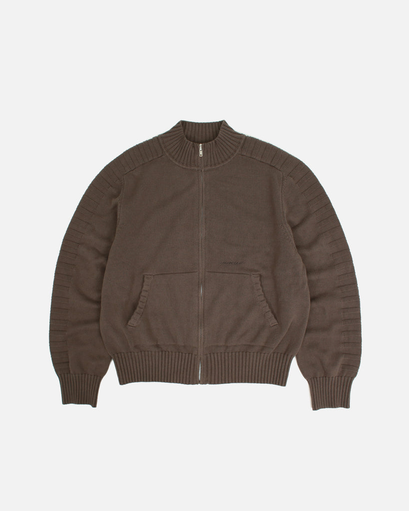 Yardsale Faldo Knitted Full-Zip in Brown blues store www.bluesstore.co