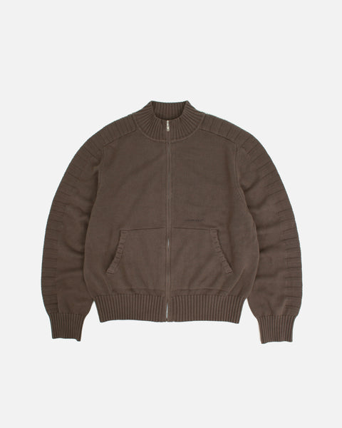 Yardsale Faldo Knitted Full-Zip in Brown blues store www.bluesstore.co