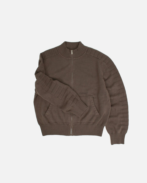 Yardsale Faldo Knitted Full-Zip in Brown blues store www.bluesstore.co