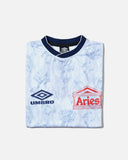 White Roses SS Football Jersey in White from the Aries x Umbro Centenary Collaboration blues store www.bluesstore.co