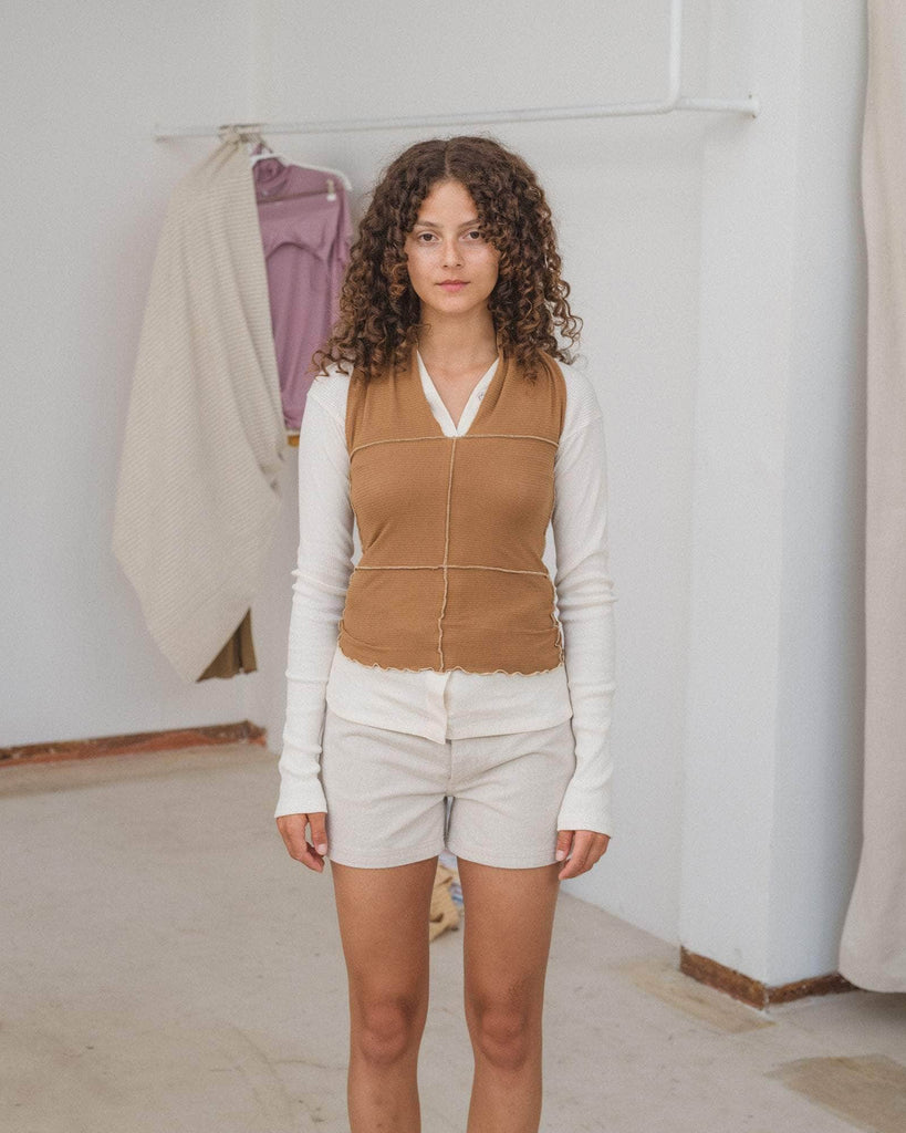baserange Cinder Halter Top in Alamillo Brown blues store www.bluesstore.co