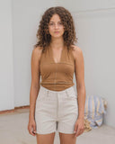 baserange Cinder Halter Top in Alamillo Brown blues store www.bluesstore.co