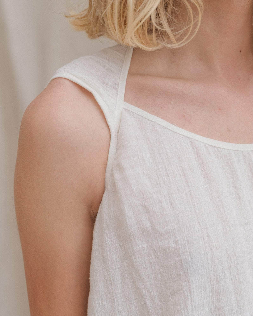 baserange Liu Dress in Undyed Crinkle Linen blues store www.bluesstore.co