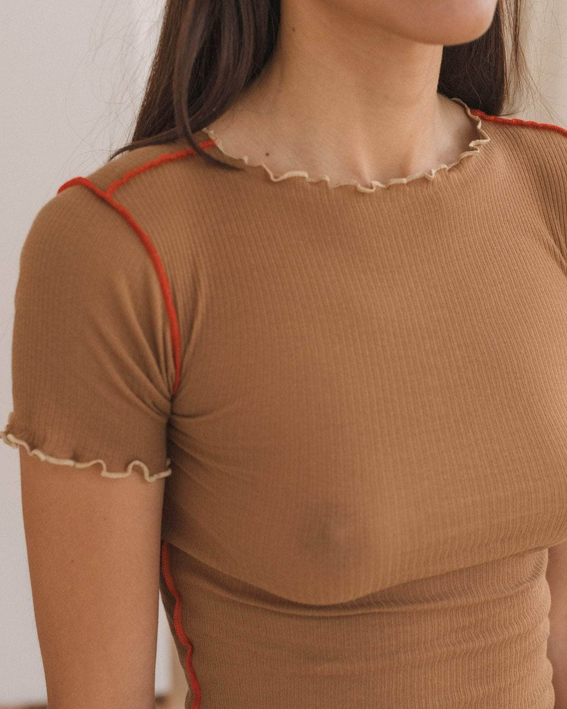 baserange Vein Tee in Alamillo Brown / Red blues store www.bluesstore.co