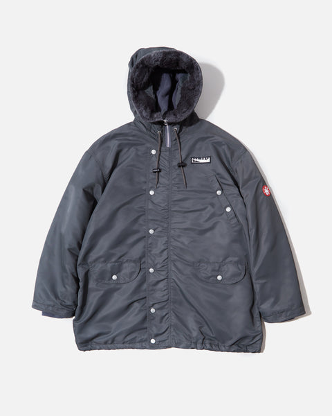 cav empt Synth Fur Hood Zip Coat in Charcoal Grey blues store www.bluesstore.co
