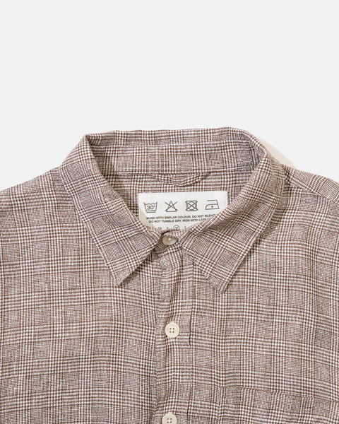 mfpen Priority shirt in Brown Linen Check blues store www.bluesstore.co