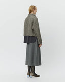 mfpen Women's Cropped Leisure Zip up in Shredded Brown Stripe blues store www.bluesstore.co