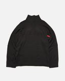 Silk Mix Waffle Mock Tee in Black blues store www.bluesstore.co