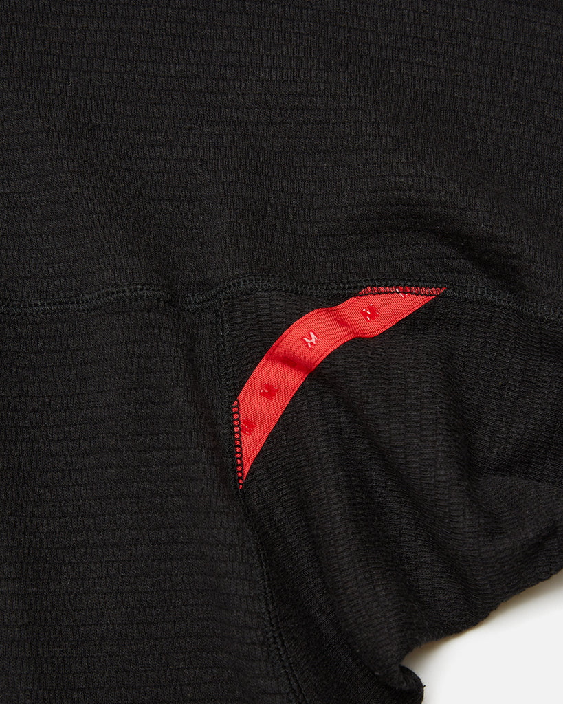 Silk Mix Waffle Mock Tee in Black blues store www.bluesstore.co