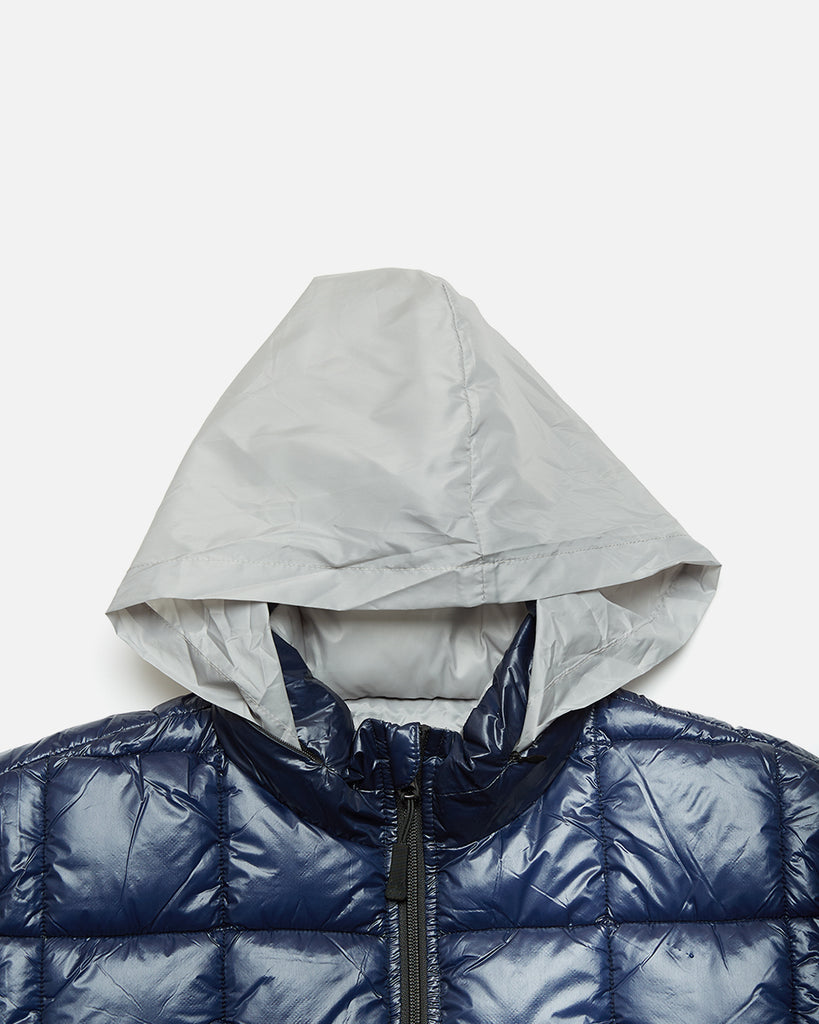 Quilted Reversible Puffer Jacket in Navy / Drizzle from the Pop Trading Company Autumn / Winter 2023 collection blues store www.bluesstore.co