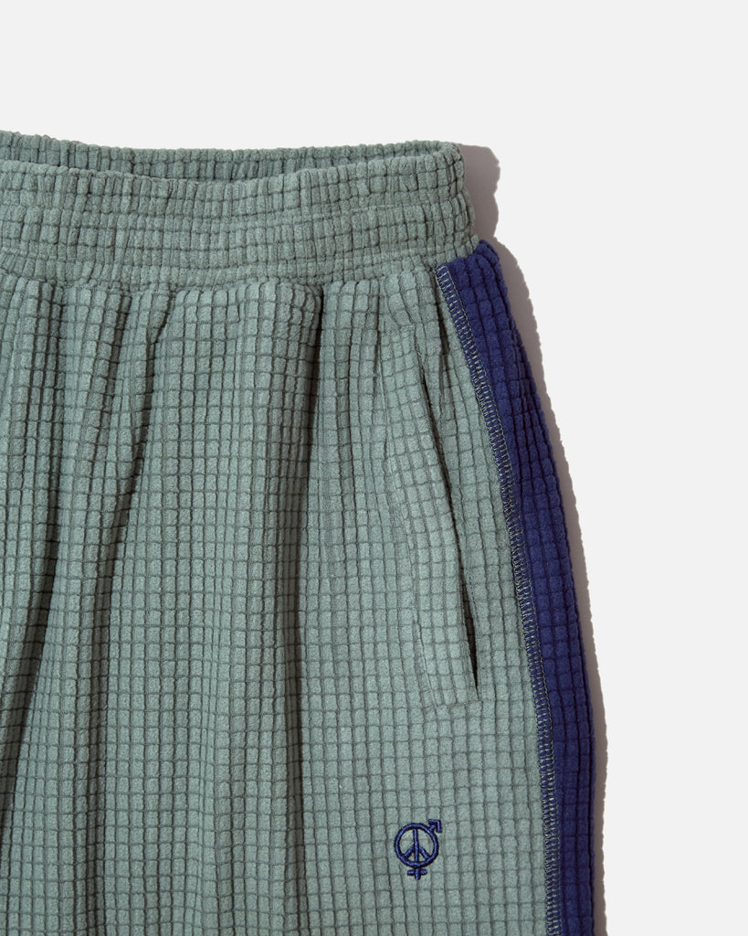 sexhippies Grid Fleece Shorts in Sage and Navy blues store www.bluesstore.co