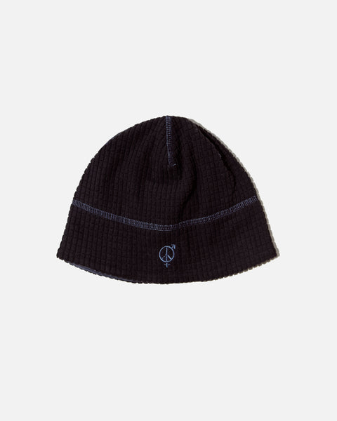 sexhippies Reversible Grid Fleece Beanie in Black / Mid Grey blues store www.bluesstore.co