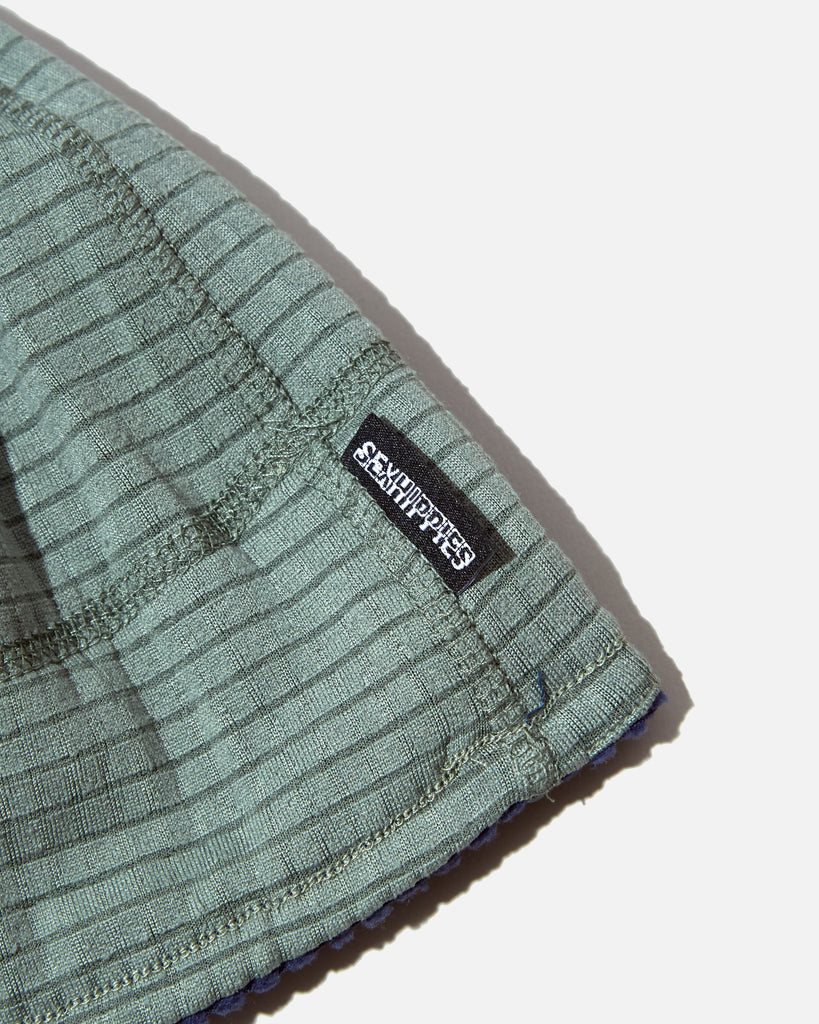 sexhippies Reversible Grid Fleece Beanie in Navy / Sage blues store www.bluesstore.co