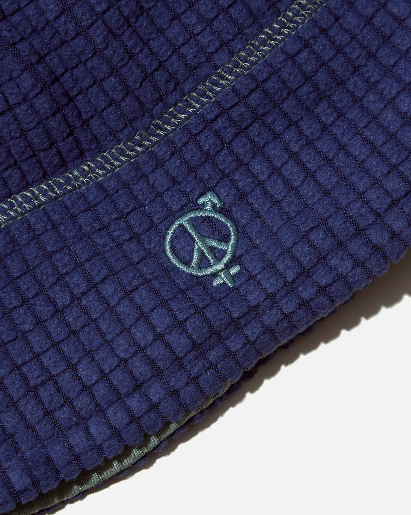 sexhippies Reversible Grid Fleece Beanie in Navy / Sage blues store www.bluesstore.co