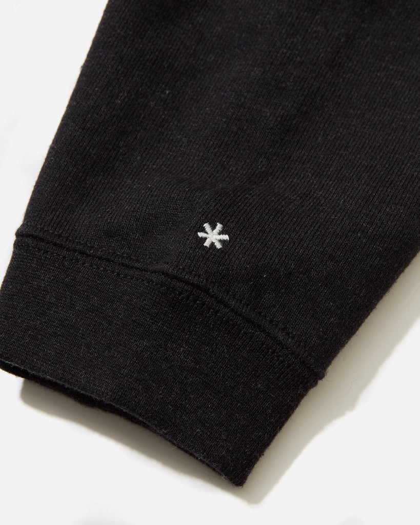 Snow Peak Recycled Cotton Crew Neck Sweatshirt in Black blues store www.bluesstore.co