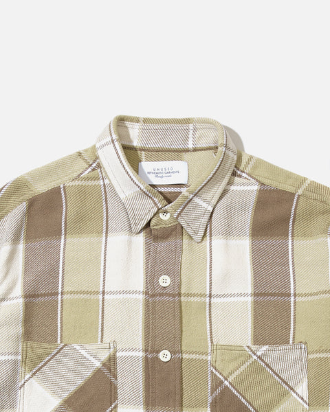 unused ss24 US2431 Longsleeve Check Shirt in Beige blues store www.bluesstore.co