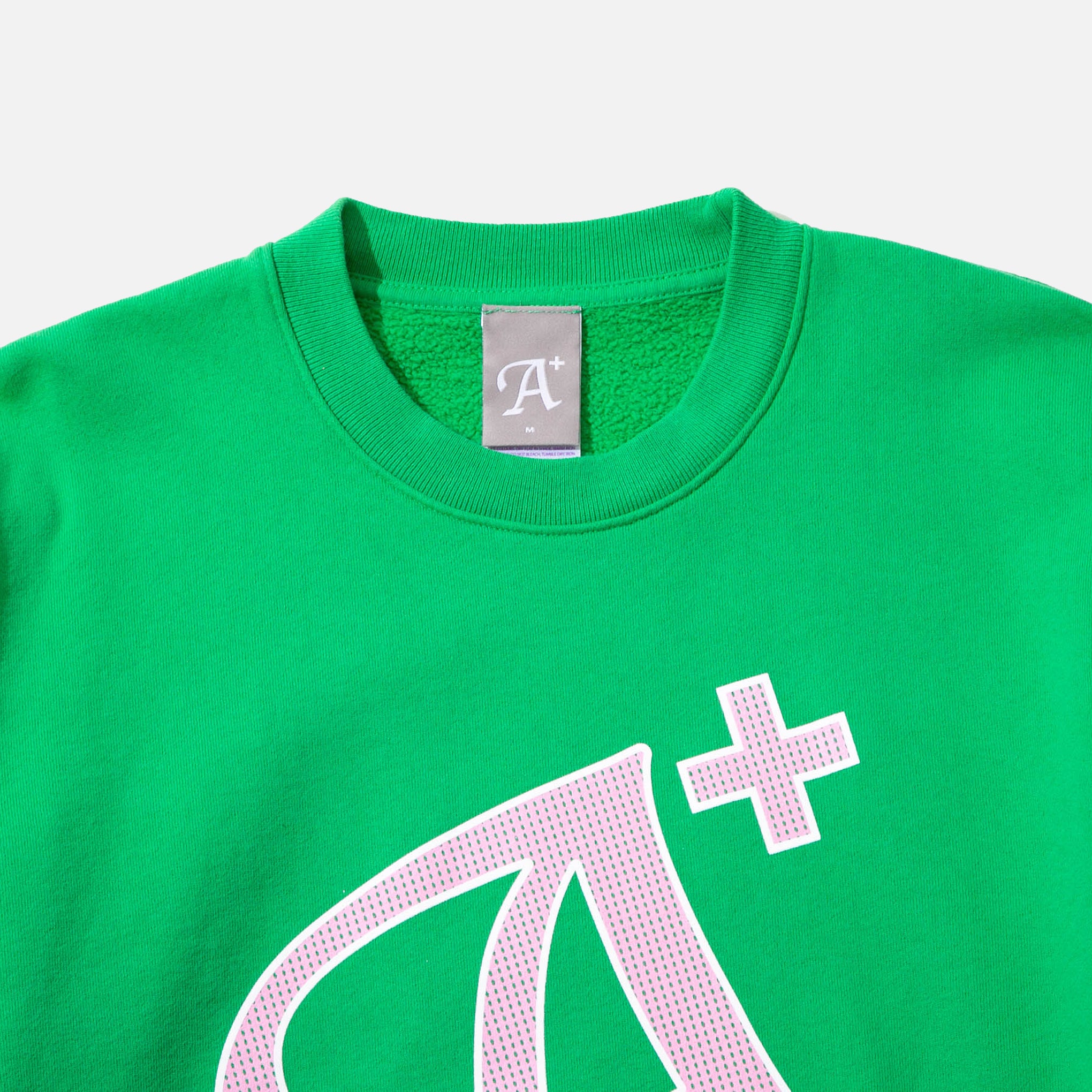A+ Message A+ Crewneck Sweat in Double Mint blues store www.bluesstore.co