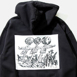 Leomi Sadler for Heresy Heavyweight Scarecrow Hoodie in Black blues store www.bluesstore.co